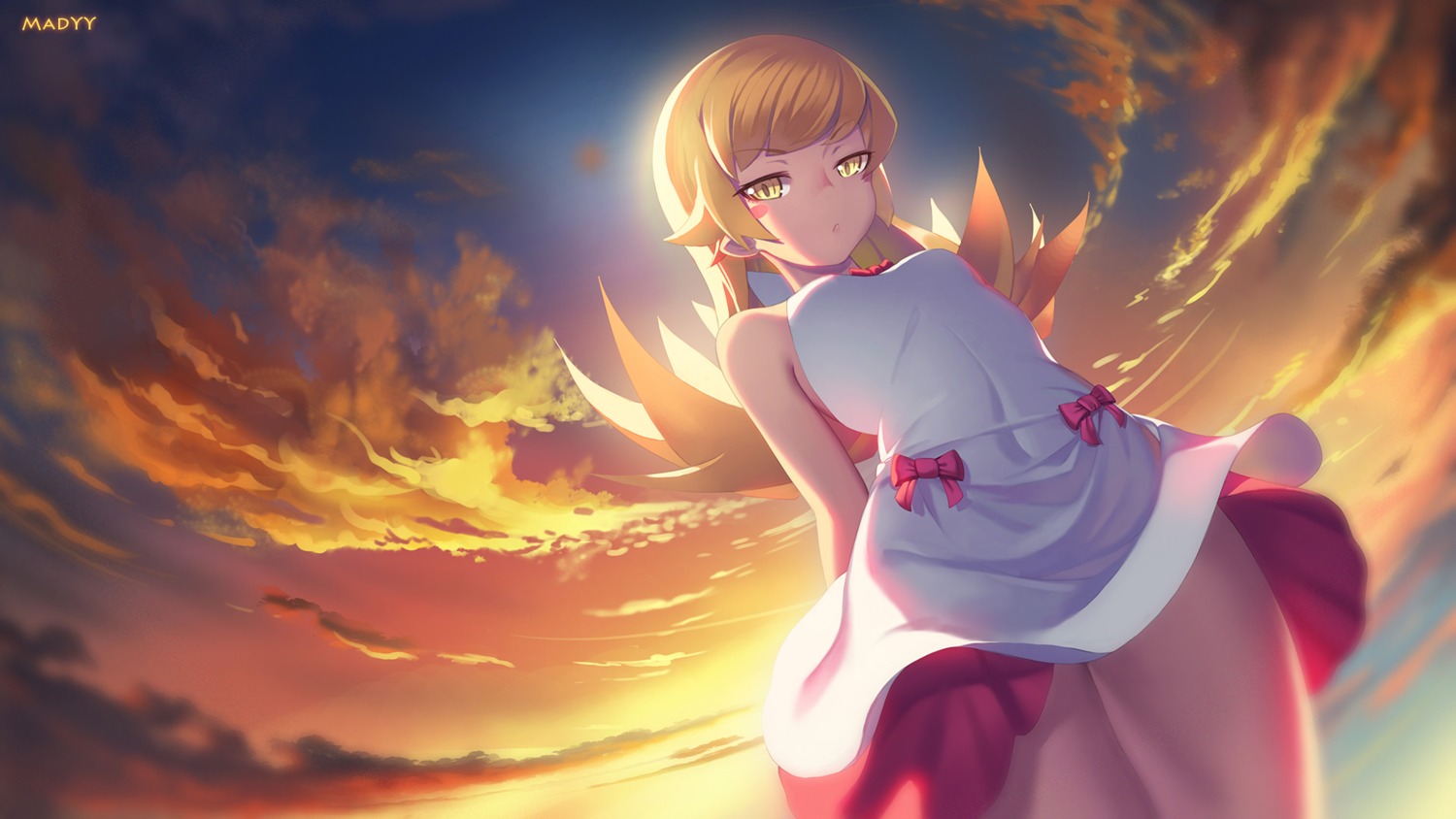 bakemonogatari dress madyy monogatari_(series) oshino_shinobu wallpaper