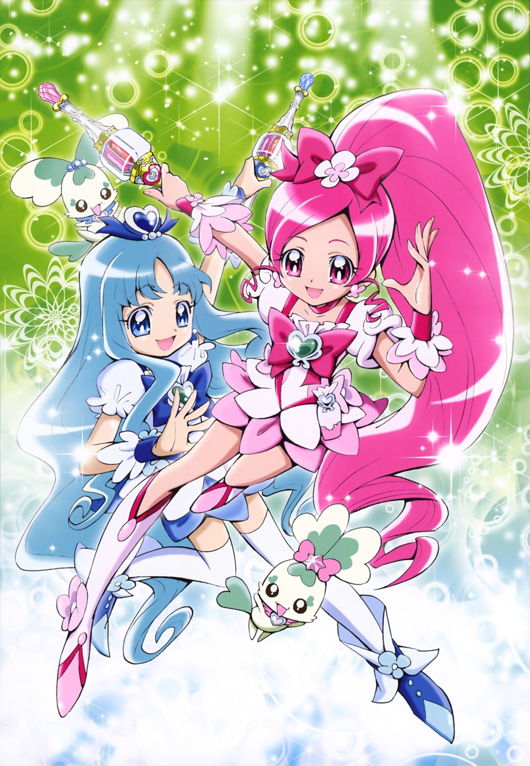 chypre coffret dress hanasaki_tsubomi heartcatch_precure! kamikita_futago kurumi_erika precure thighhighs weapon