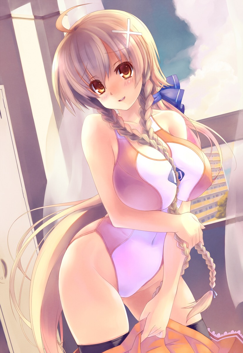 culture_japan dodaze erect_nipples suenaga_mirai swimsuits thighhighs