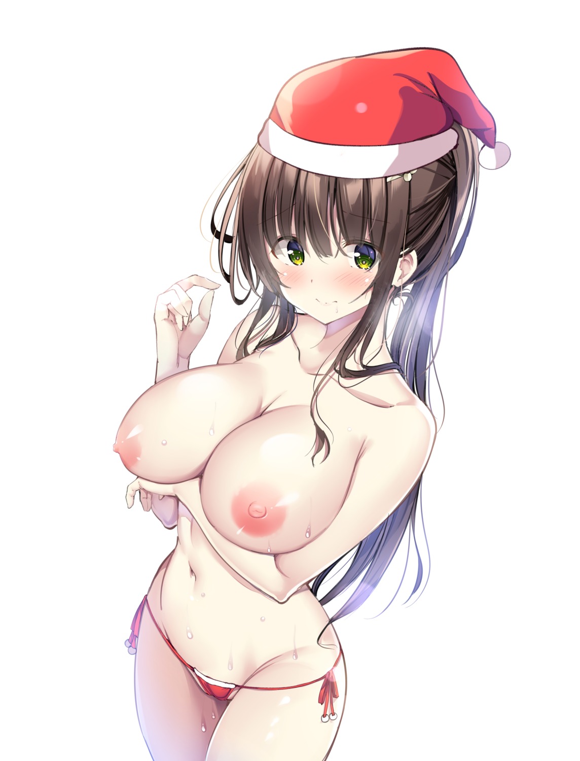 bikini breast_hold cameltoe christmas gochuumon_wa_usagi_desu_ka? kurou_(quadruple_zero) nipples swimsuits topless ujimatsu_chiya wet
