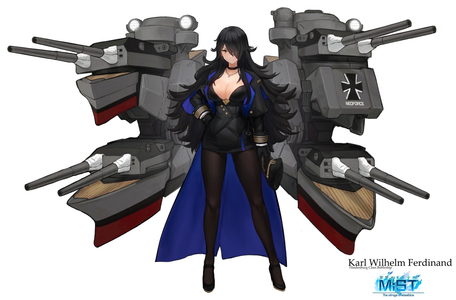 anthropomorphization cleavage edward_montenegro pantyhose uniform weapon