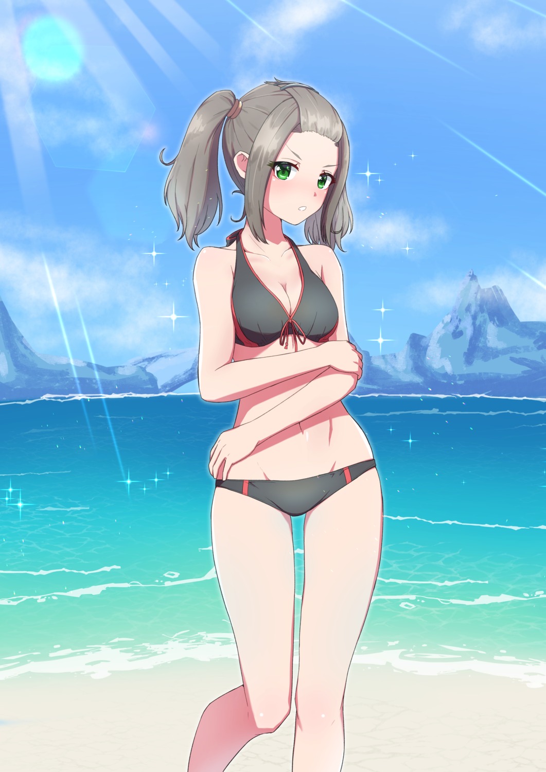 bikini breast_hold cleavage kamidan shania_(xenoblade_3) swimsuits xenoblade_(series) xenoblade_3