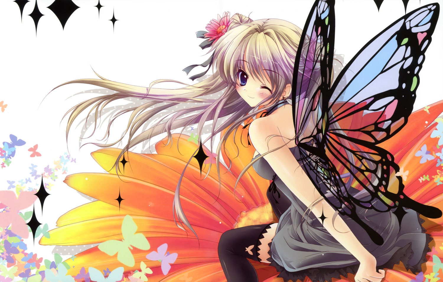 dress fairy fixed hisuitei izumi_tsubasu thighhighs wings