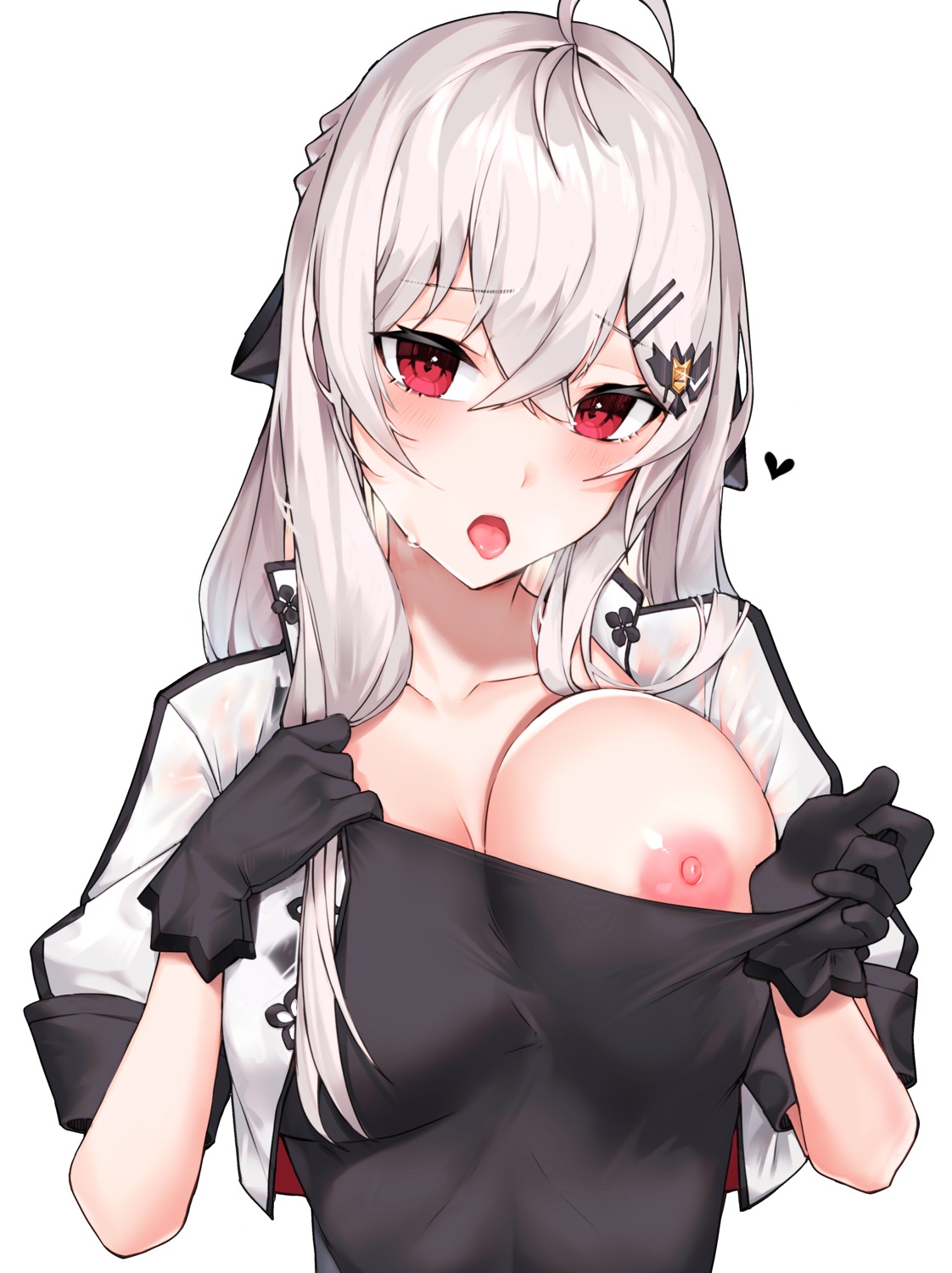 anparu98 breasts girls_frontline iws-2000_(girls_frontline) nipples no_bra undressing