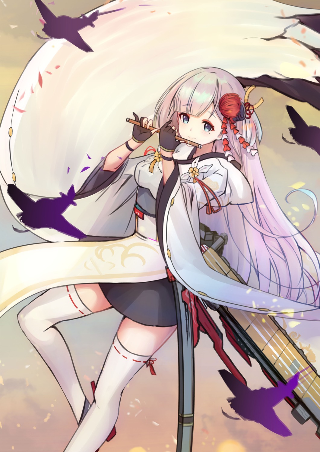 azur_lane japanese_clothes shoukaku_(azur_lane) thighhighs toriizu_chikin