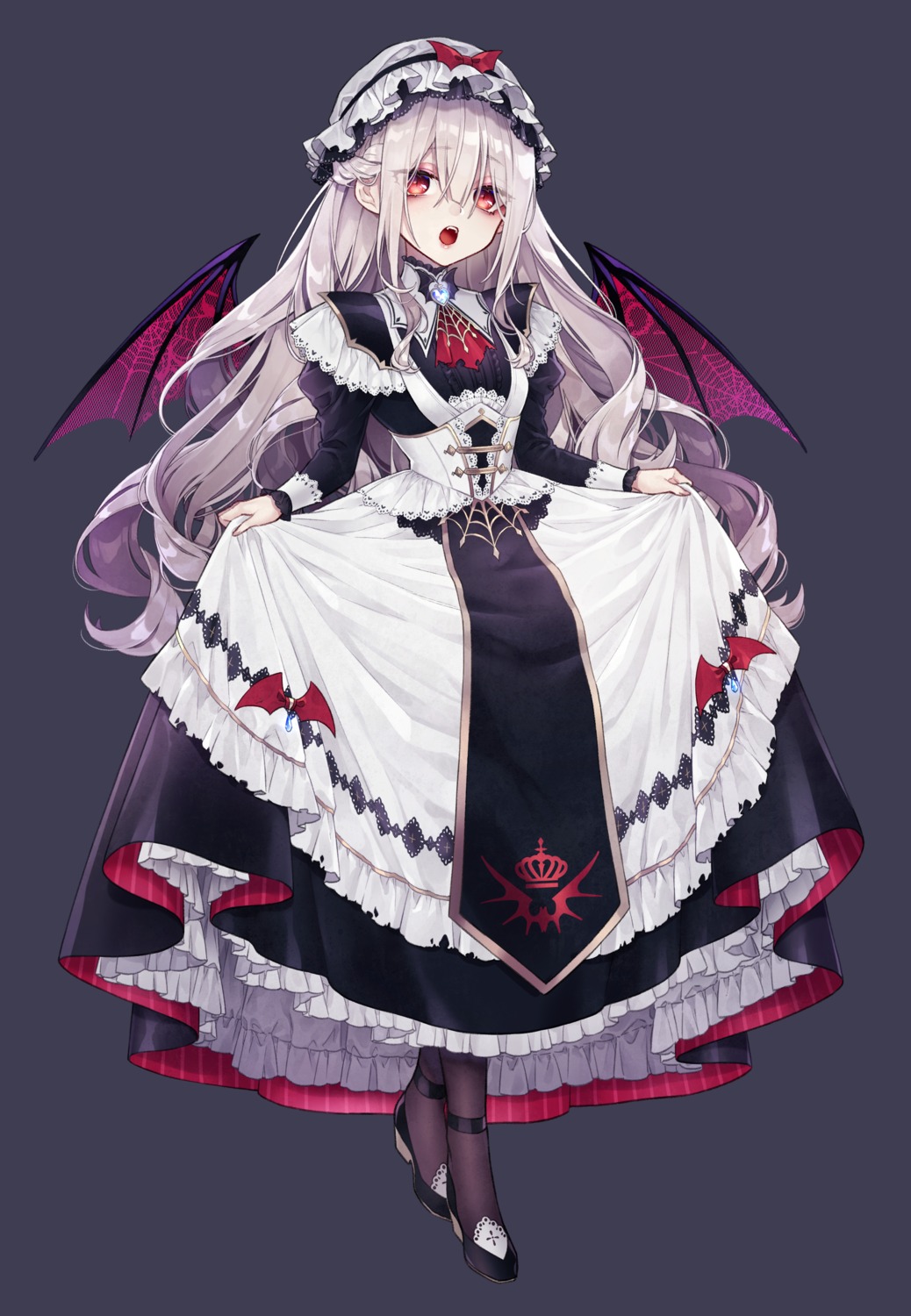 goshi-san gothic_lolita heels lolita_fashion skirt_lift wings