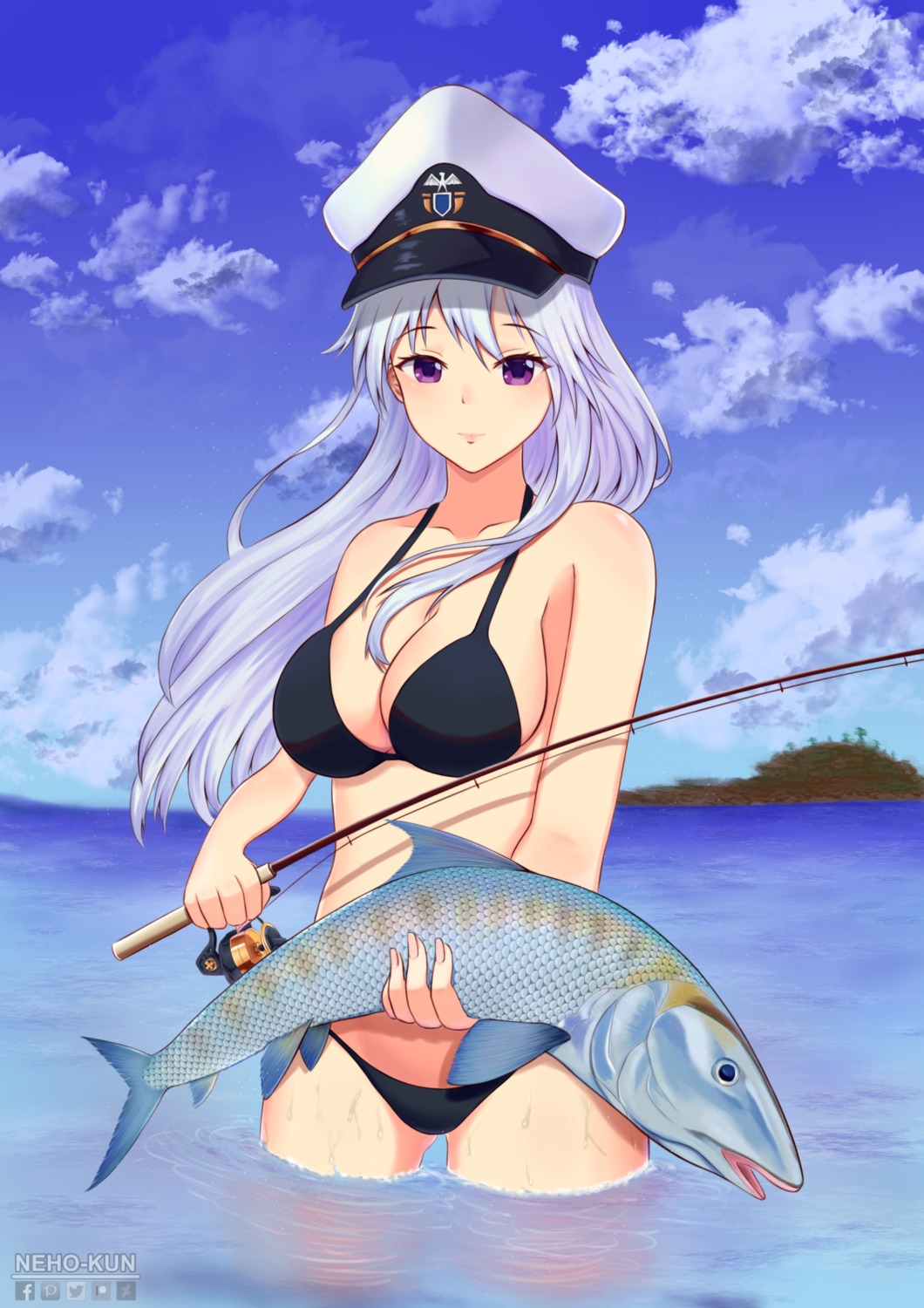 azur_lane bikini cleavage enterprise_(azur_lane) neho-kun swimsuits wet