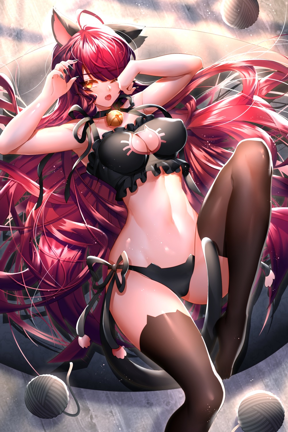 animal_ears been bra cameltoe cleavage elesis elsword erect_nipples nekomimi pantsu string_panties tail thighhighs