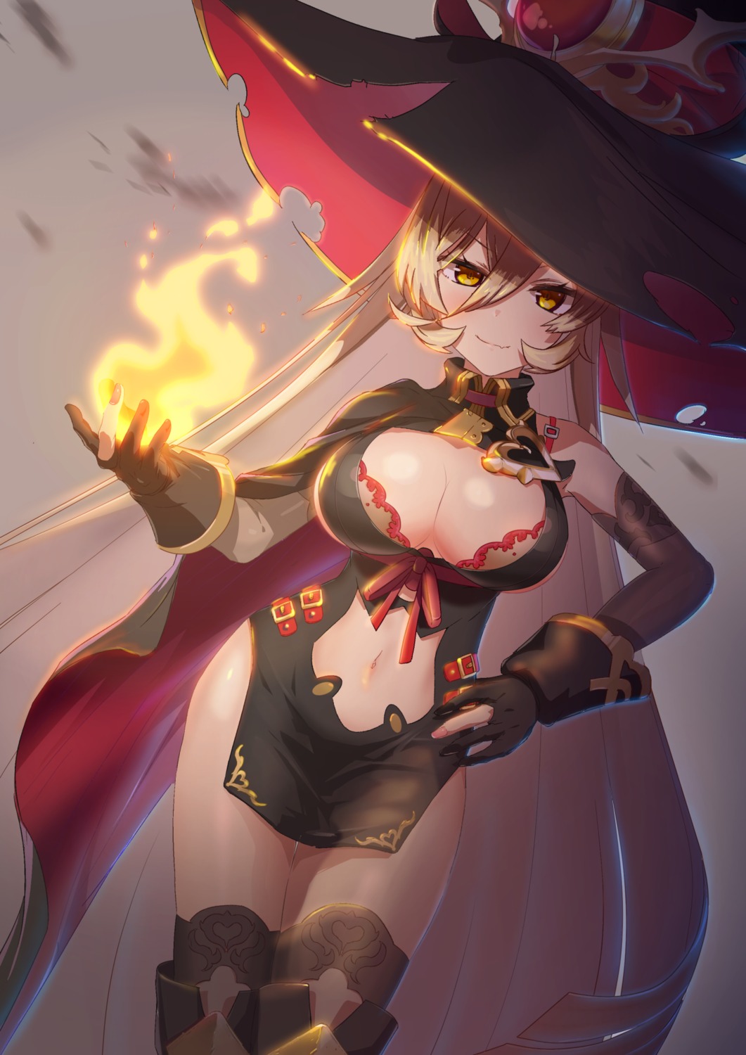 bra chinadress cleavage nijisanji nui_sociere tagme thighhighs witch