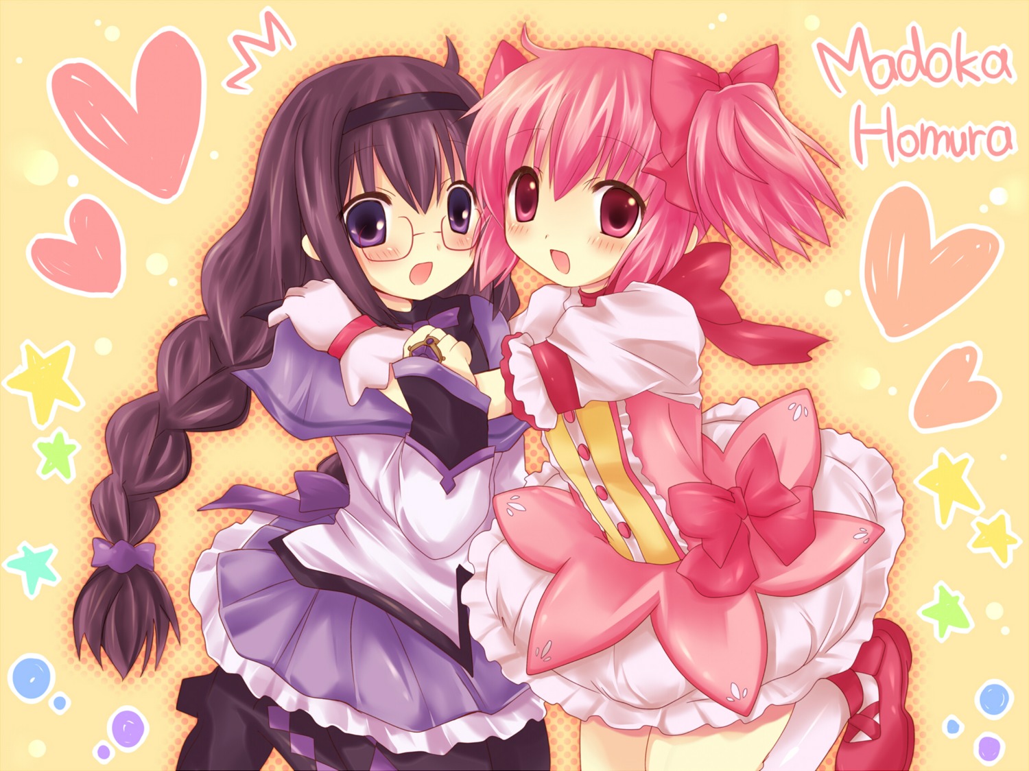 akemi_homura hanica_miracle kaname_madoka mahou_shoujo_madoka_magica megane pantyhose