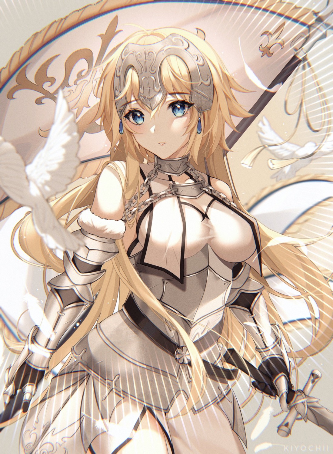 armor dress fate/apocrypha fate/grand_order fate/stay_night jeanne_d'arc jeanne_d'arc_(fate) kiyochii sword