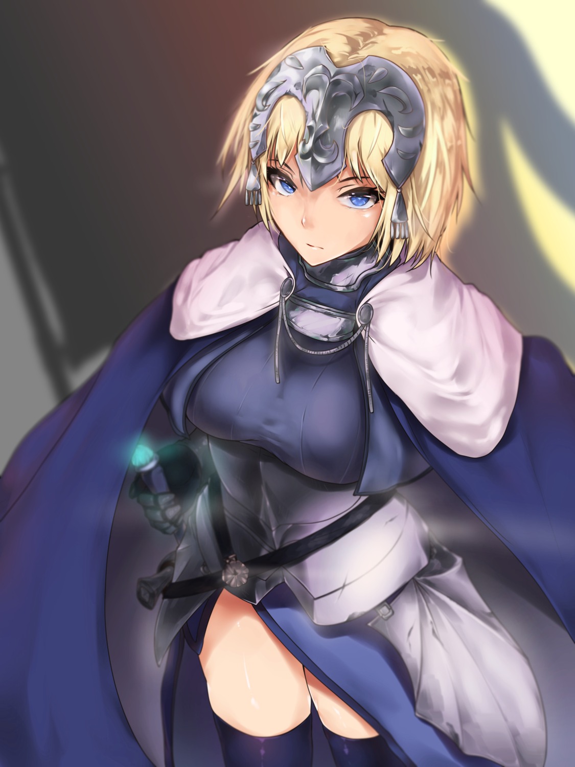 armor fate/apocrypha fate/grand_order fate/stay_night hplay jeanne_d'arc jeanne_d'arc_(fate) sword thighhighs