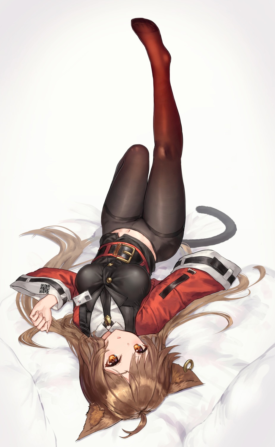 animal_ears arknights feet nekomimi pantyhose skyfire_(arknights) tail yuji