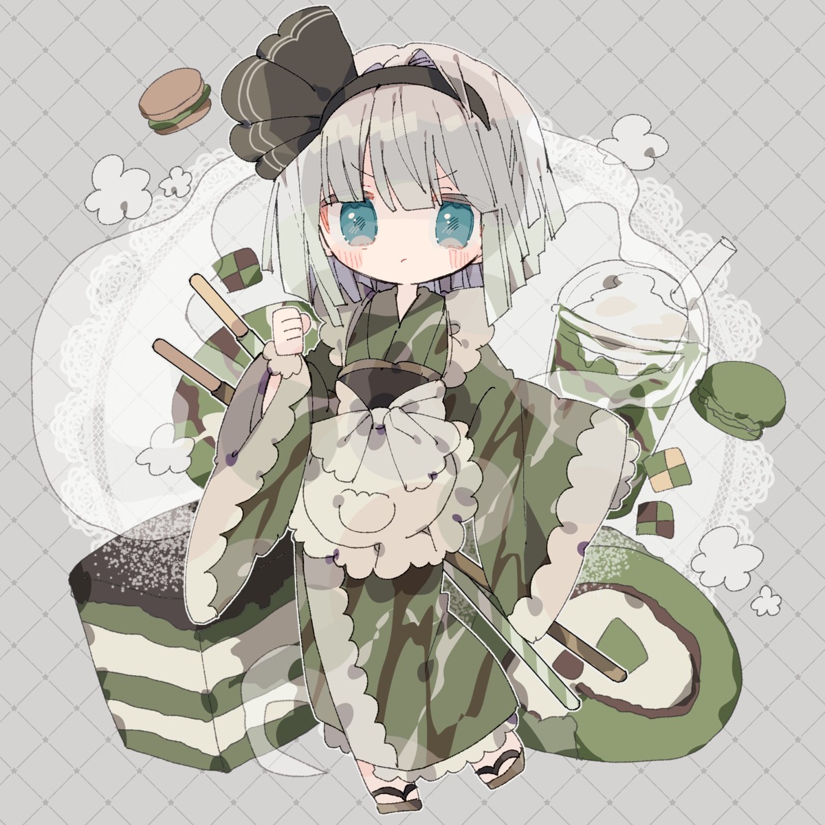 chibi konpaku_youmu maid myon nikorashika touhou wa_maid