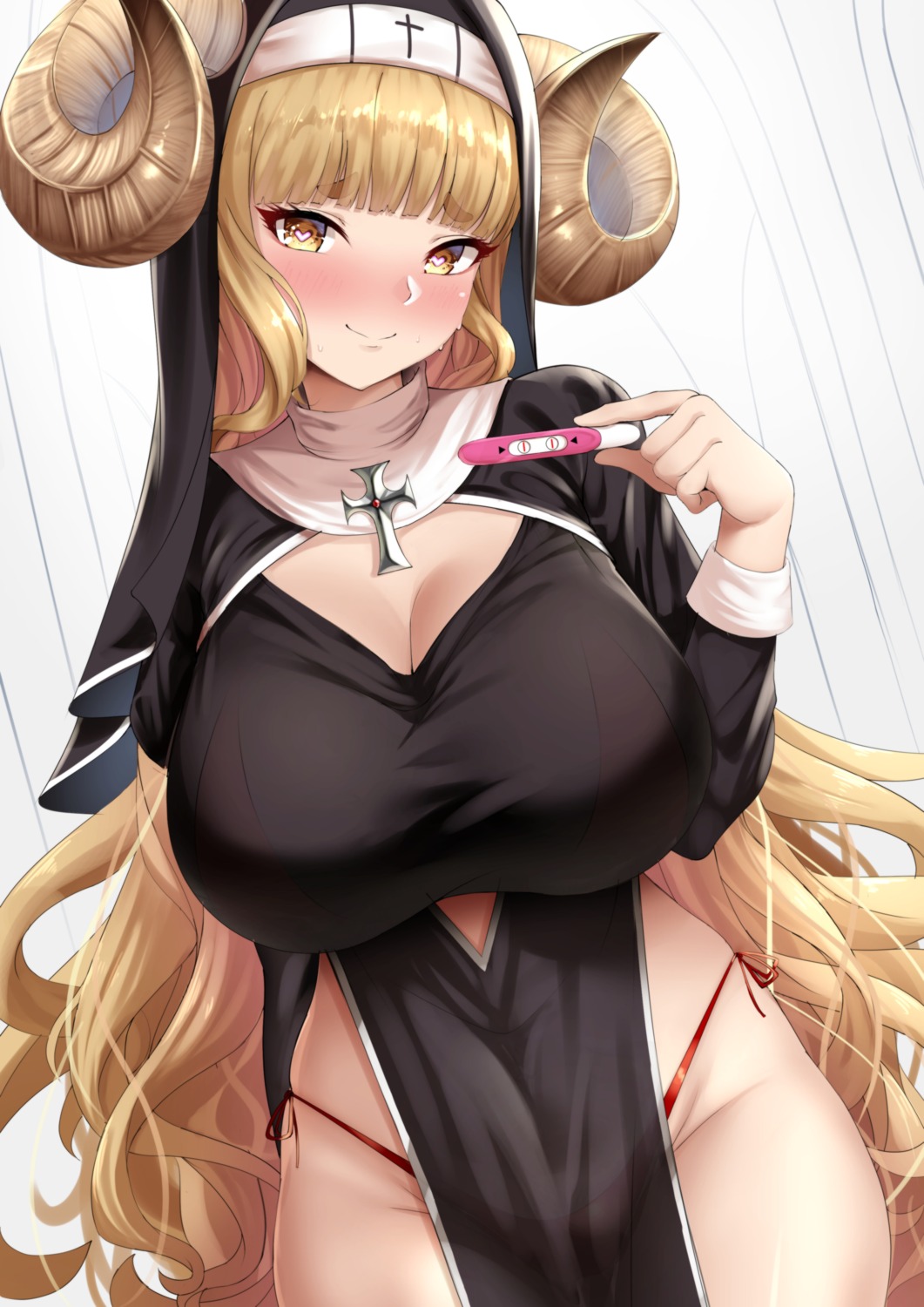 anila_(granblue_fantasy) bra dearonnus granblue_fantasy horns nun pantsu see_through string_panties