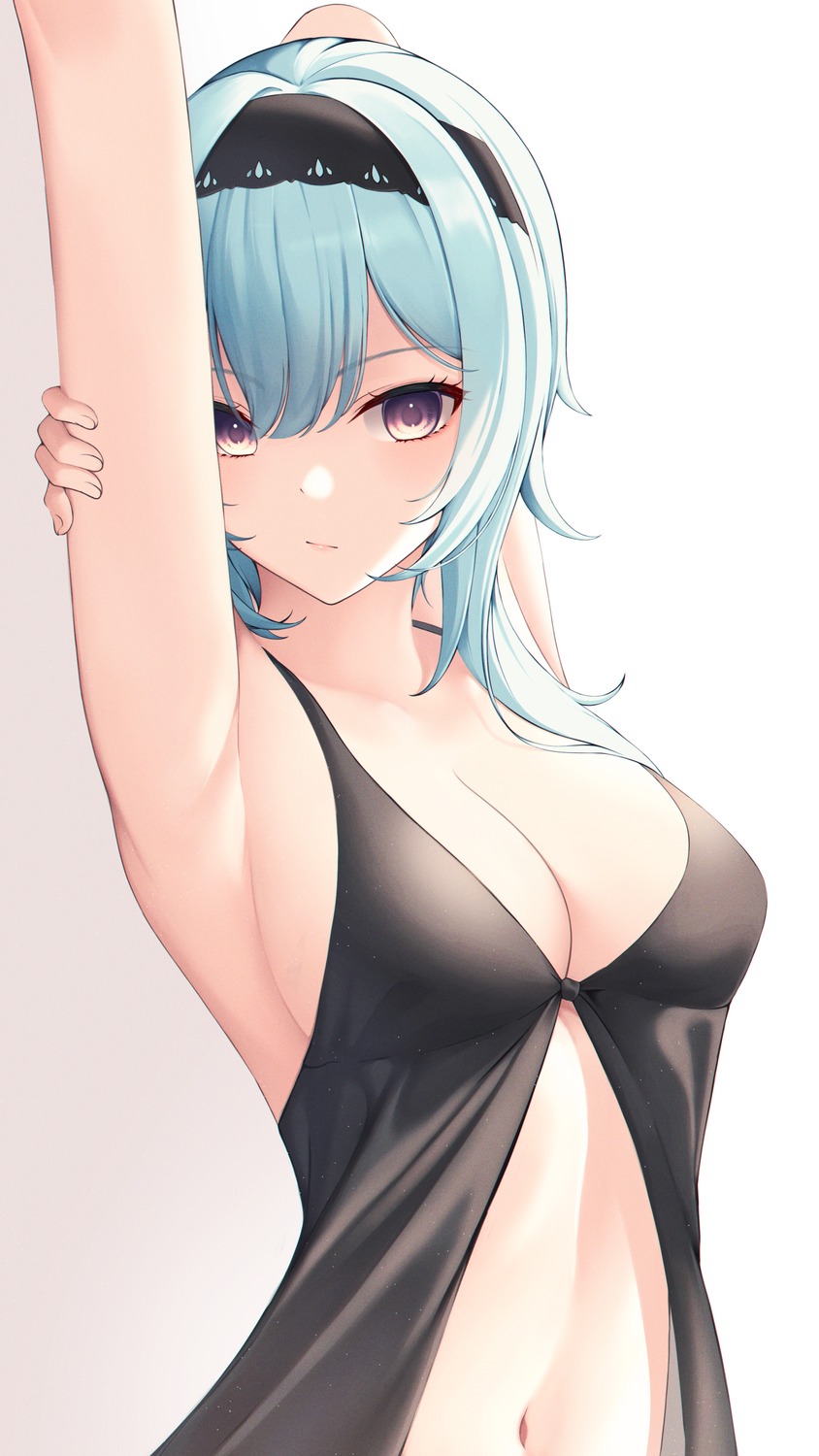 cleavage eula genshin_impact no_bra shirafuji_ene