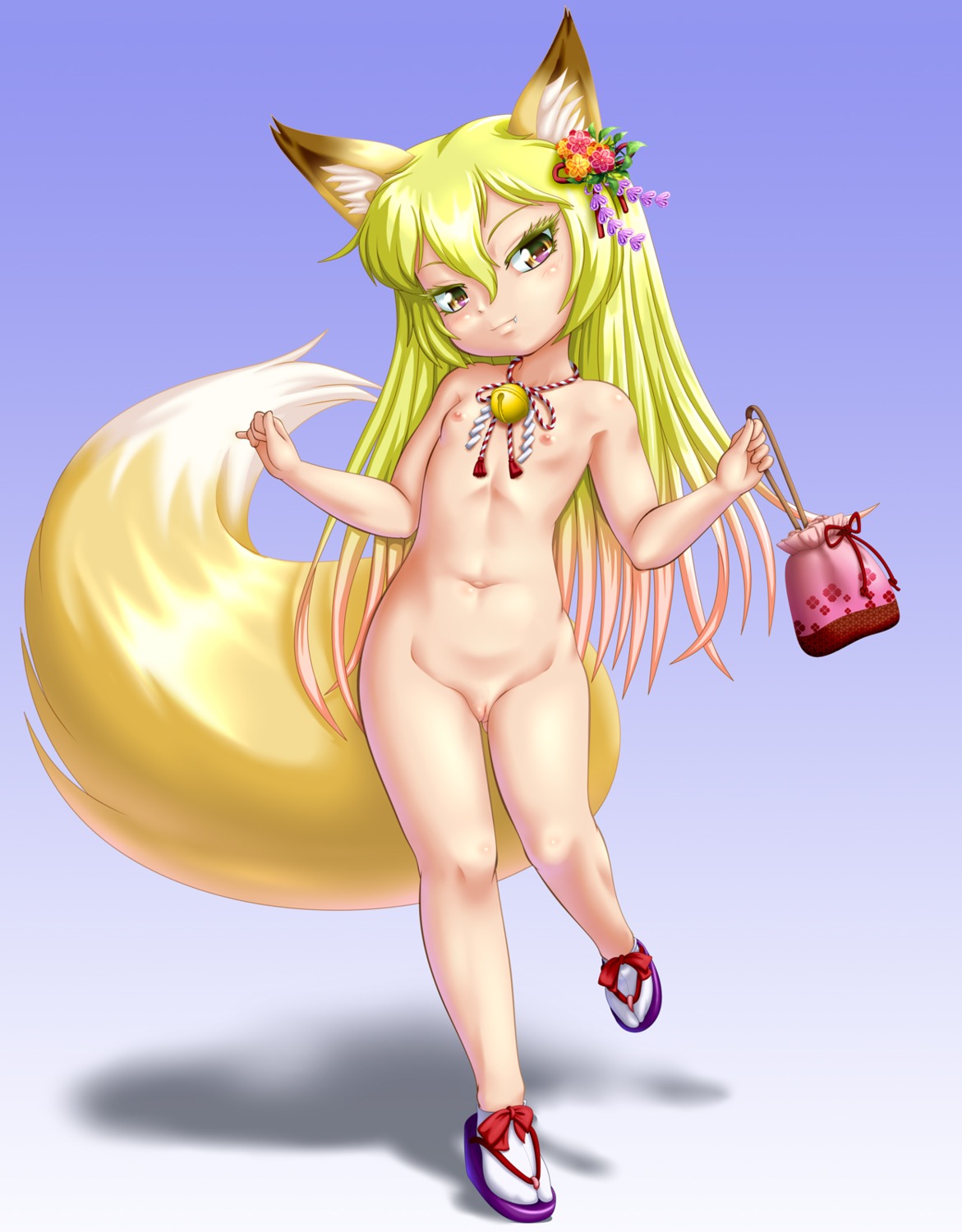 animal_ears ebi_daruma kitsune loli naked nipples pussy tail uncensored