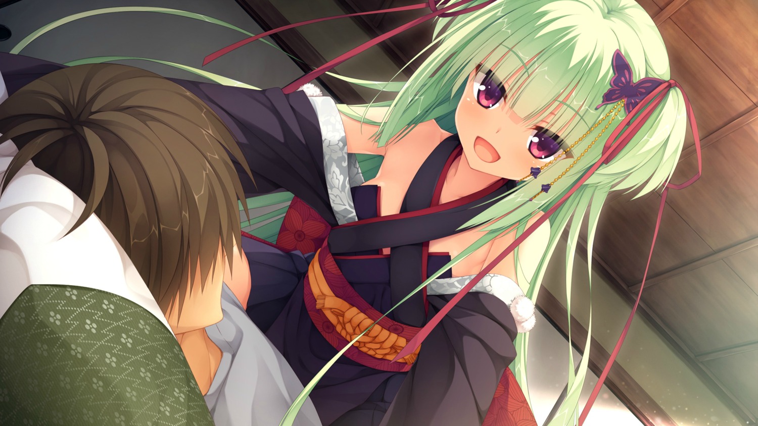 game_cg japanese_clothes murasame_(senren_banka) muririn senren_banka yuzu-soft