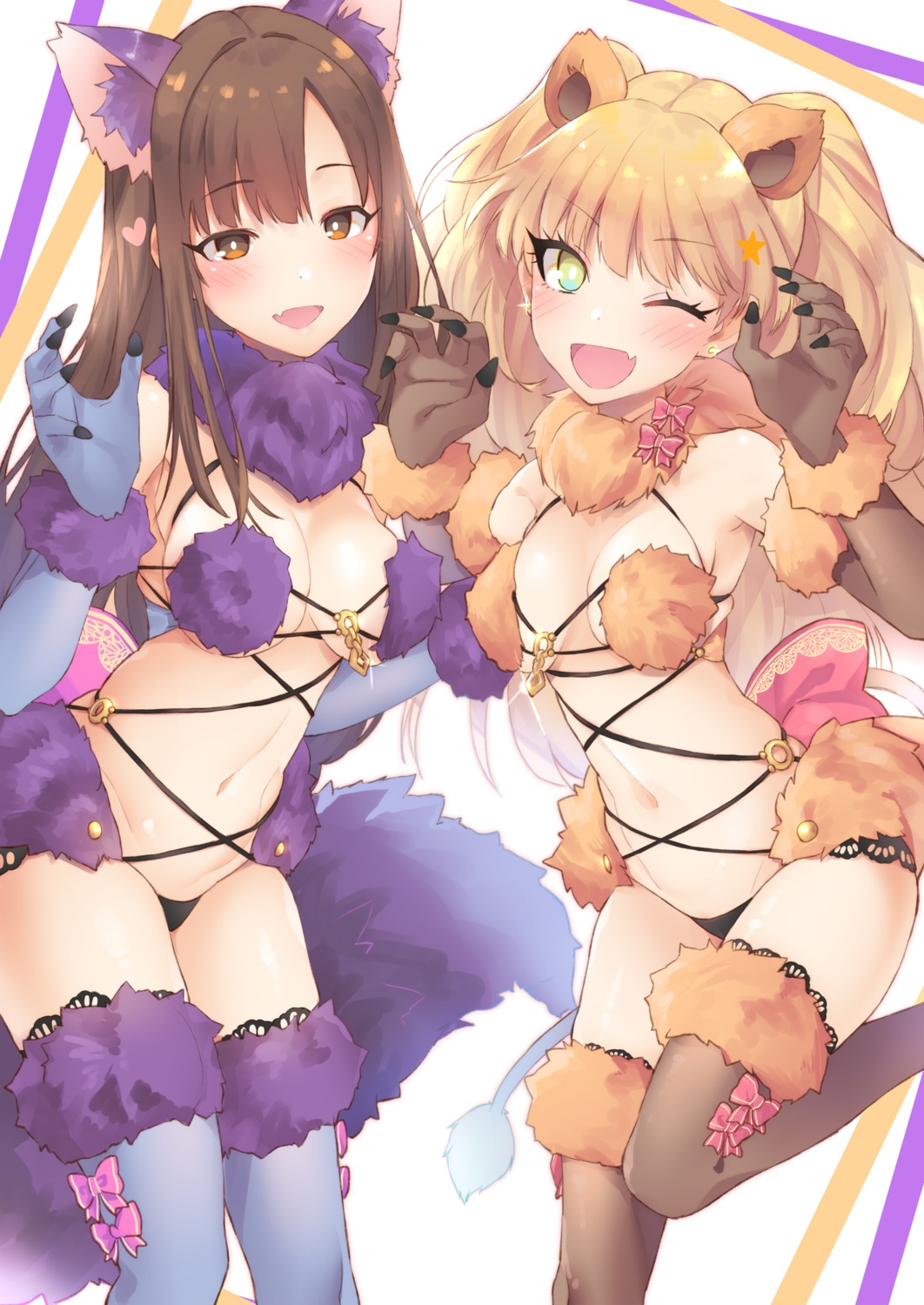 animal_ears cosplay fate/grand_order jougasaki_rika mash_kyrielight mizumoto_yukari nekomimi no_bra pantsu tail the_idolm@ster the_idolm@ster_cinderella_girls thighhighs yamaguchi_(shinigami-no-barad)