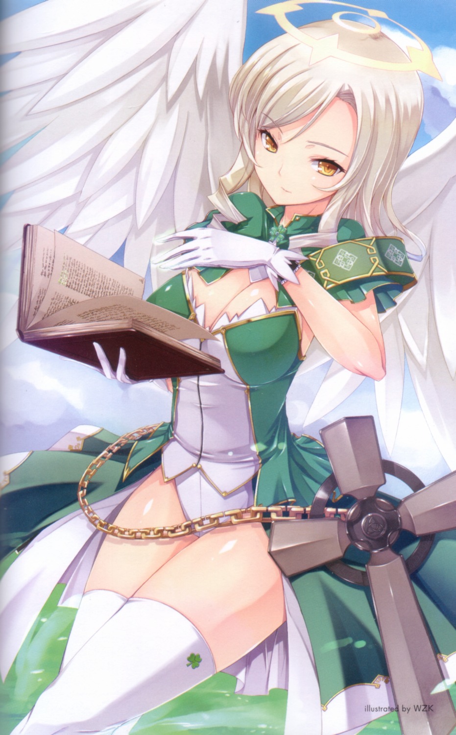 angel binding_discoloration cleavage thighhighs wings wzk