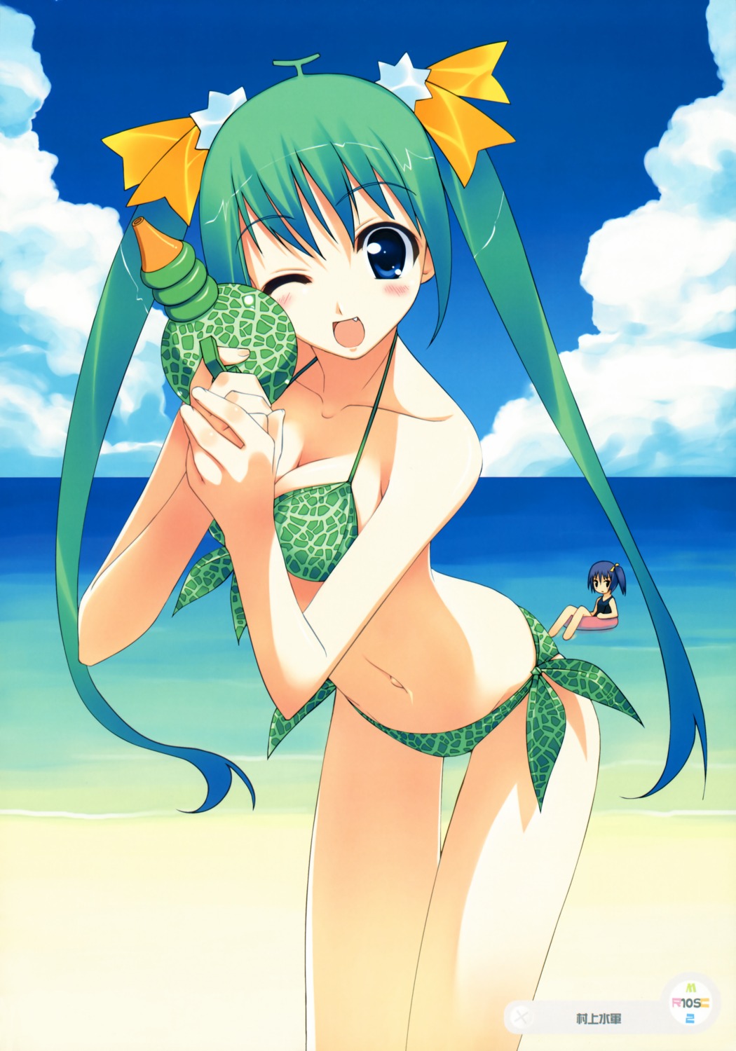 bikini cleavage melon-chan melonbooks murakami_suigun swimsuits