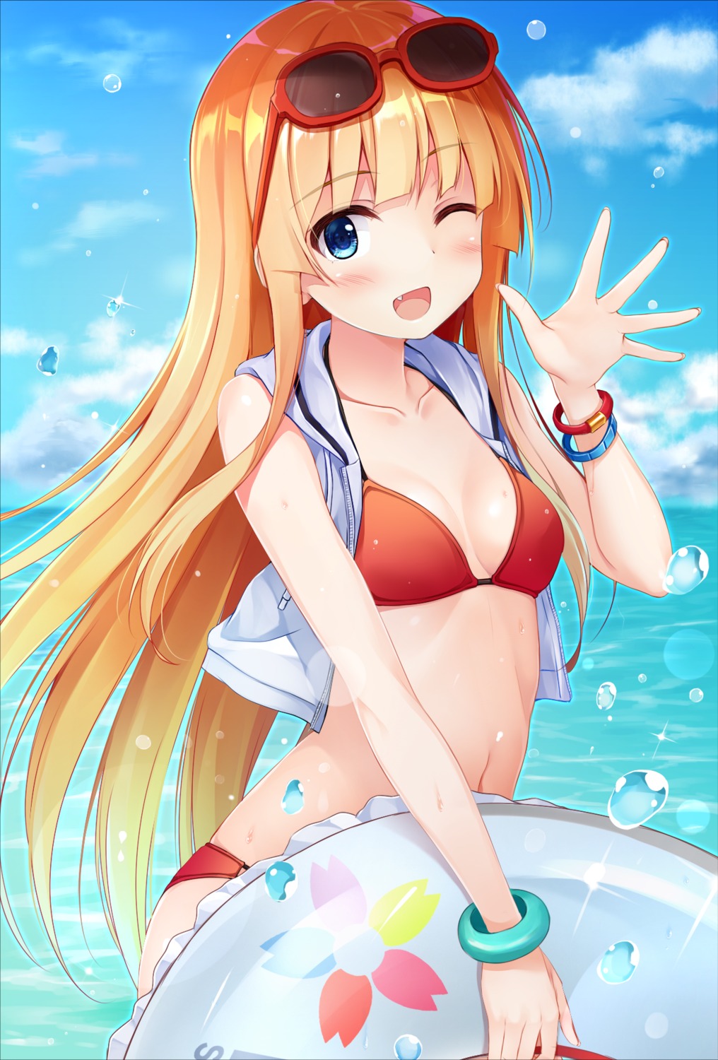 bikini cleavage megane open_shirt pasdar saenai_heroine_no_sodatekata sawamura_spencer_eriri swimsuits