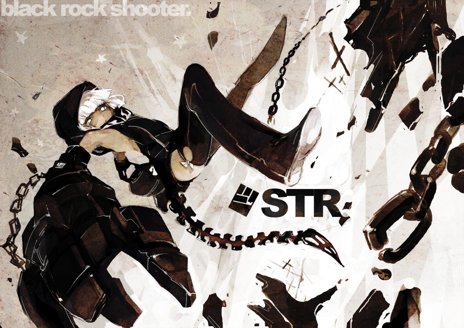 black_rock_shooter fishine strength thighhighs vocaloid