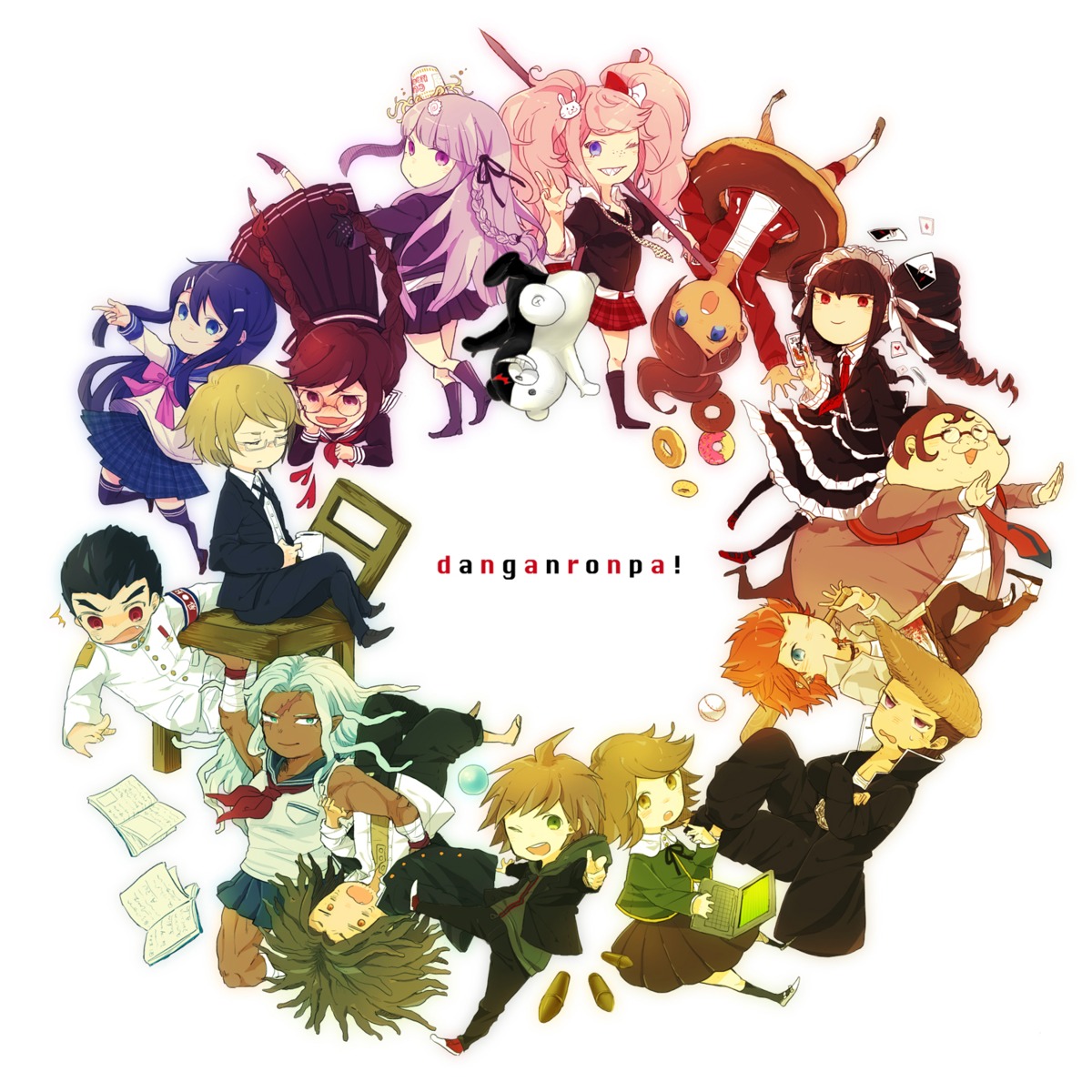 asahina_aoi celestia_ludenberg chibi dangan-ronpa enoshima_junko fujisaki_chihiro fukawa_touko hagakure_yasuhiro ikusaba_mukuro ishimaru_kiyotaka kirigiri_kyouko kuroyu kuwata_leon maizono_sayaka monokuma naegi_makoto oogami_sakura oowada_mondo togami_byakuya yamada_hifumi