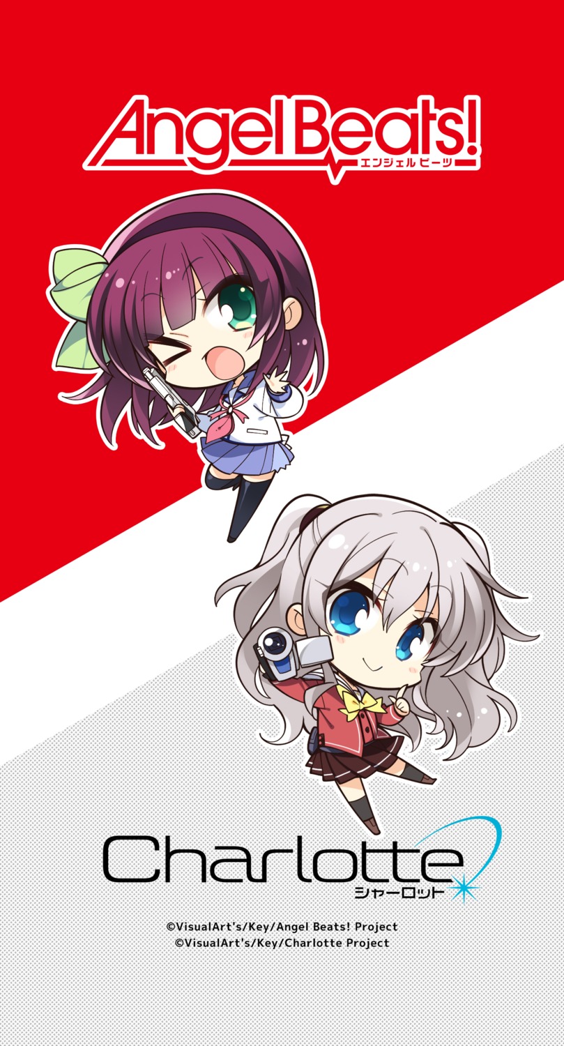 angel_beats! charlotte chibi crossover nakamura_yuri seifuku thighhighs tomori_nao