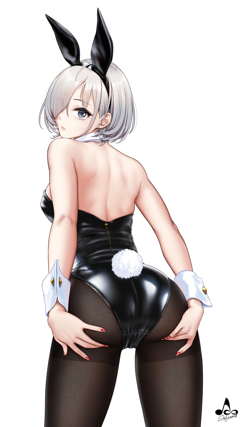 animal_ears ass bunny_ears bunny_girl infinote no_bra pantyhose sashou_mihiro tail