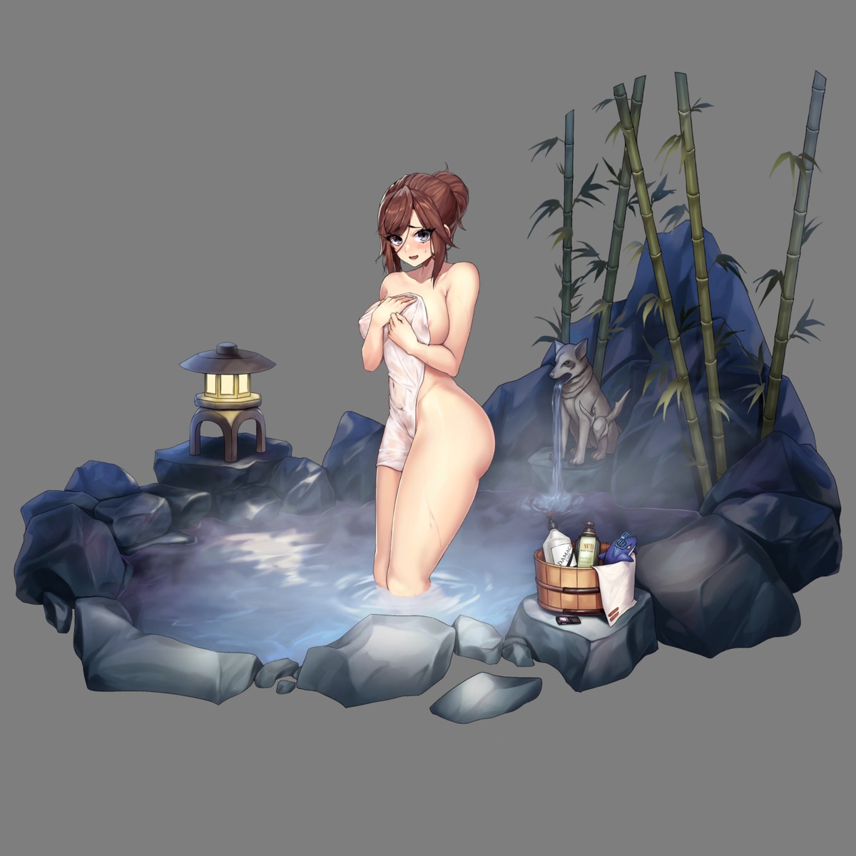 areola erect_nipples last_origin naked onsen tagme towel transparent_png wet