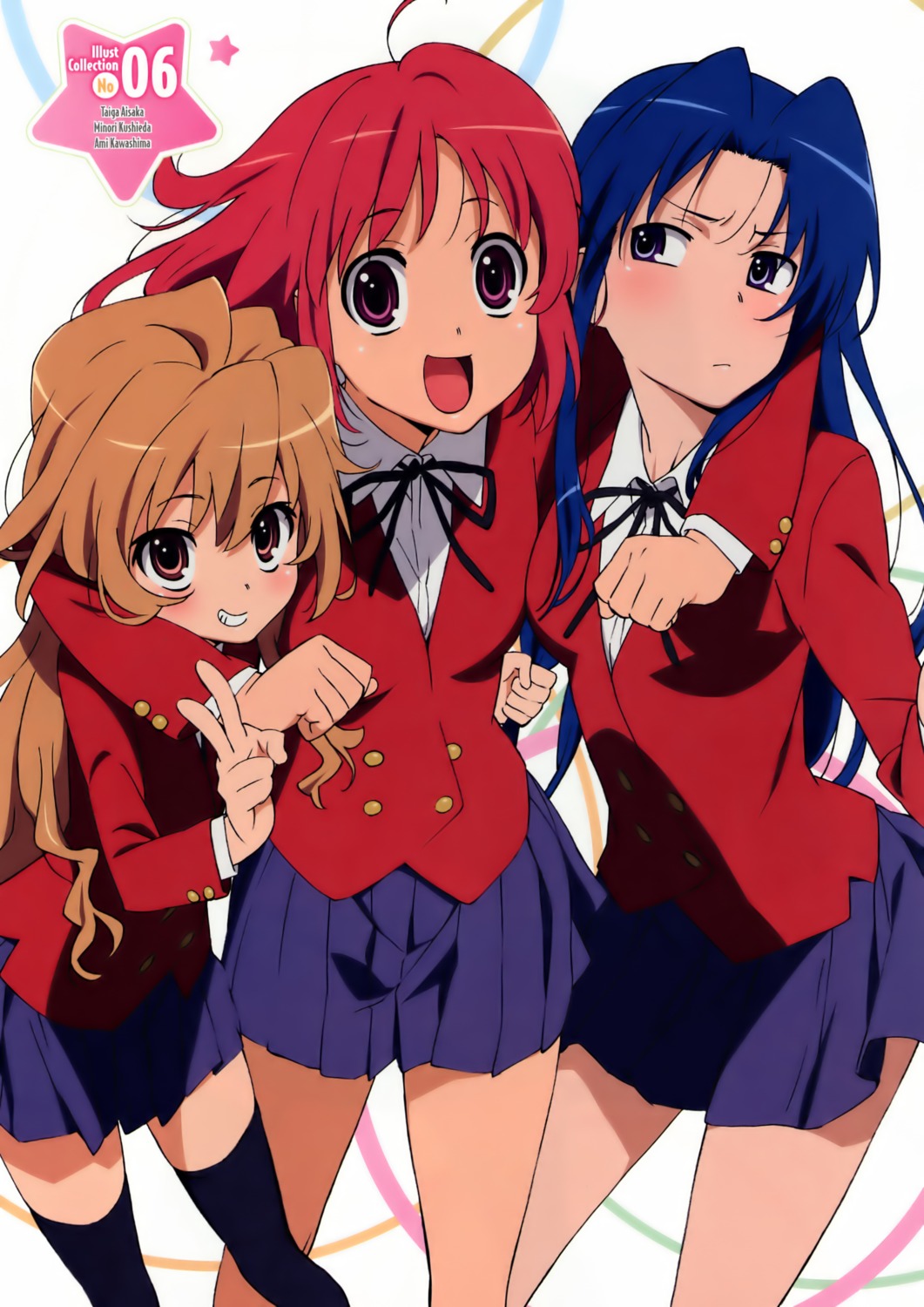 aisaka_taiga kawashima_ami kushieda_minori seifuku thighhighs toradora!