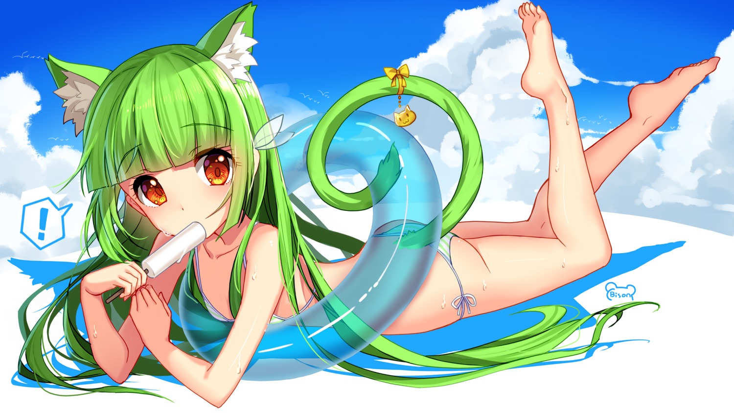 animal_ears bikini bison_cangshu nekomimi swimsuits tail