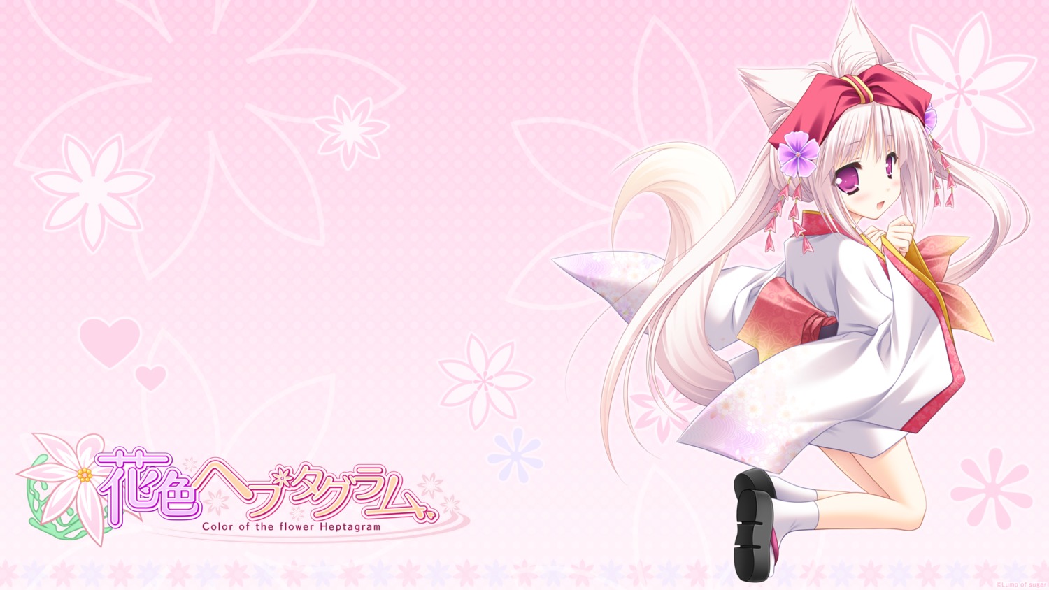 animal_ears hanairo_heptagram kimono kitsune lump_of_sugar miyuri moekibara_fumitake tail wallpaper