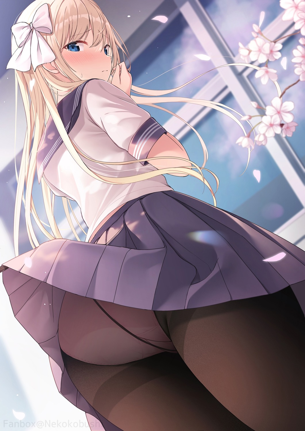 ass nekokobushi pantsu pantyhose seifuku skirt_lift