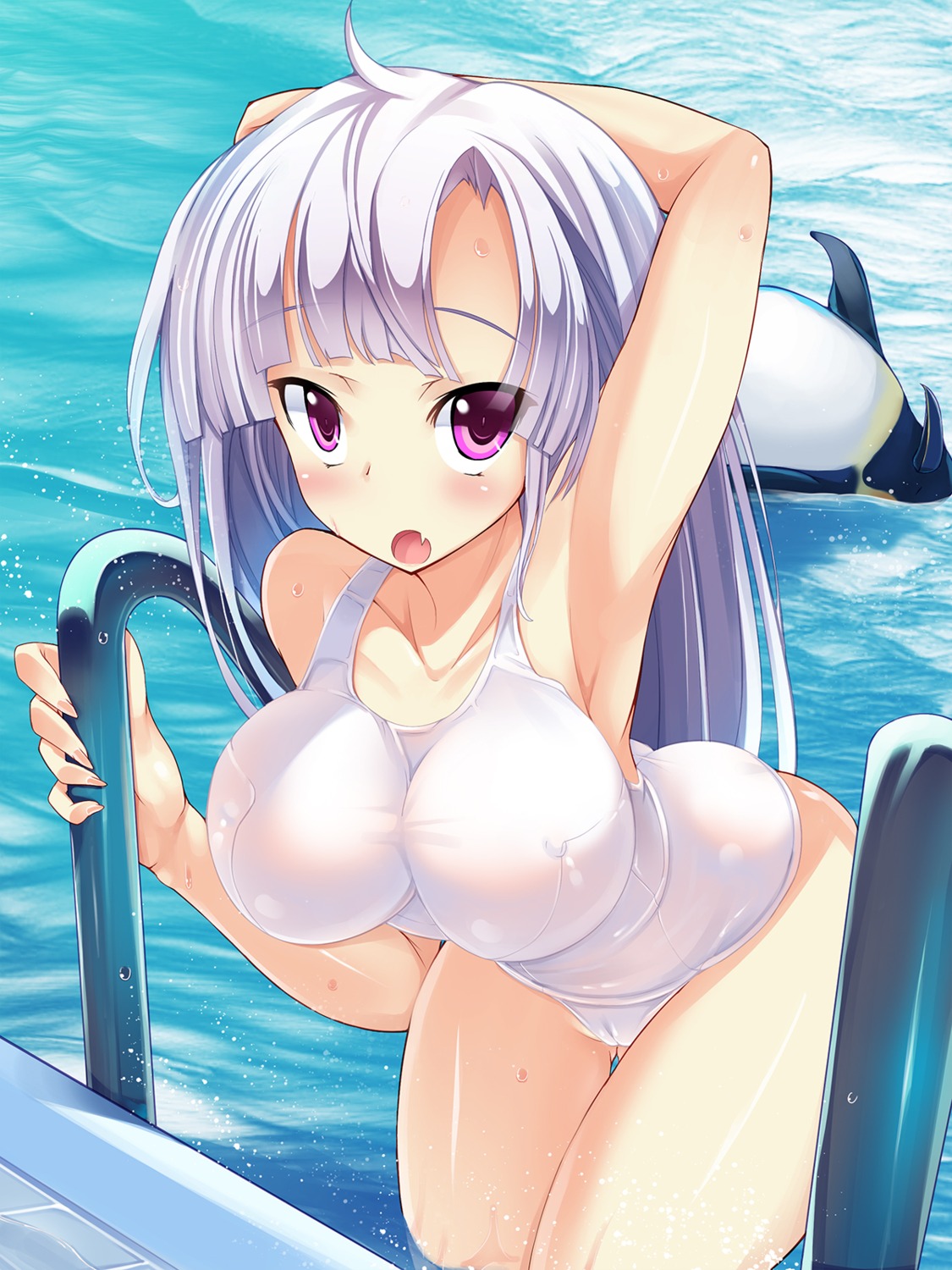 cameltoe erect_nipples penguin school_swimsuit swimsuits torisan