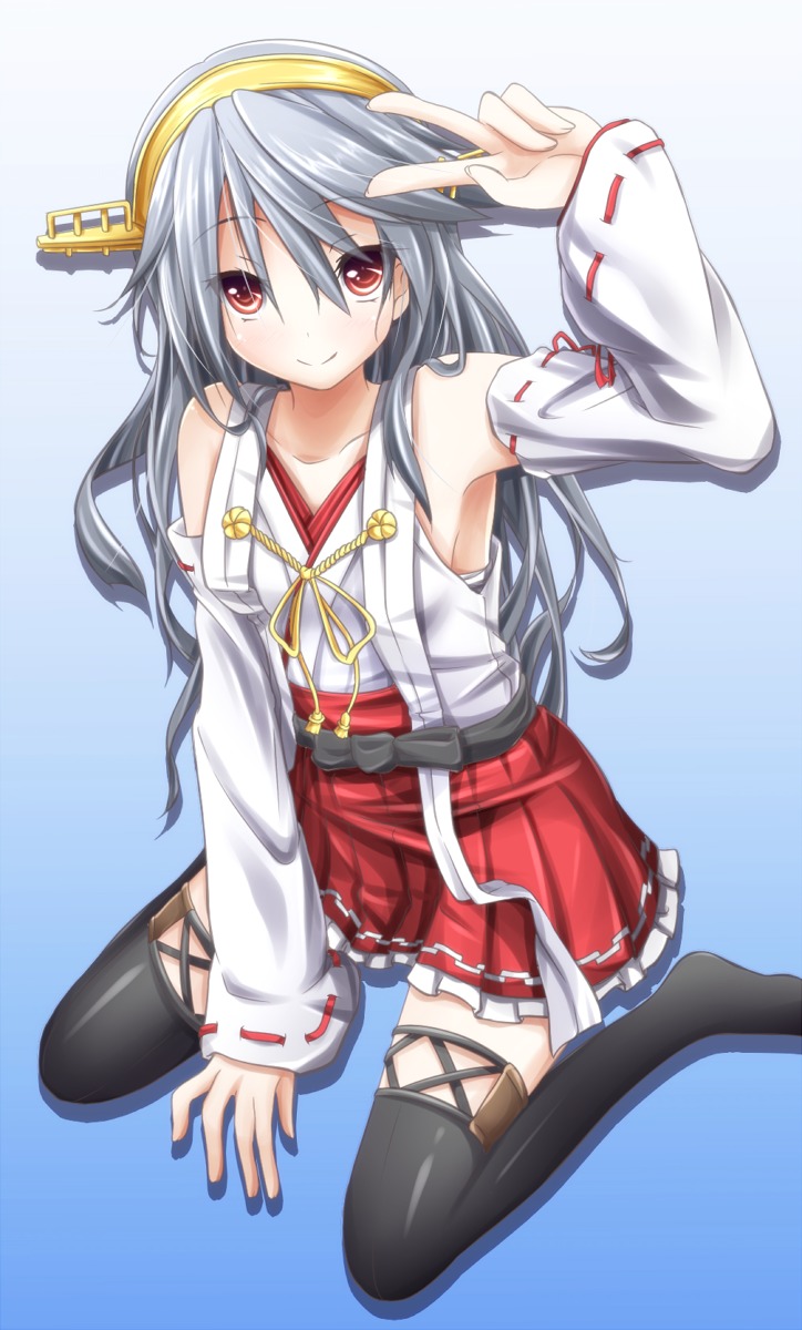 evandragon haruna_(kancolle) kantai_collection thighhighs