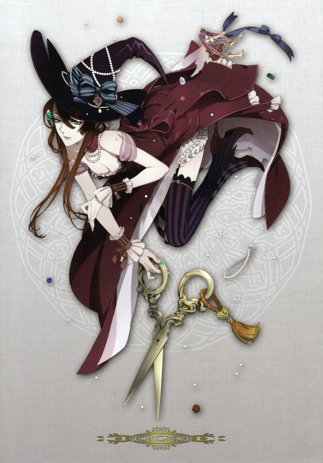 amano_hana cleavage heels stockings thighhighs wings witch