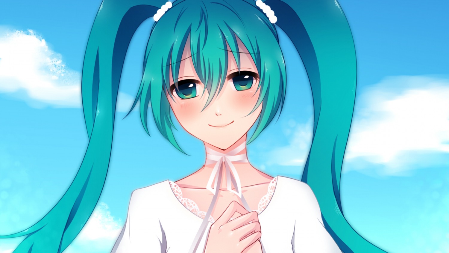 fukufuku hatsune_miku vocaloid wallpaper