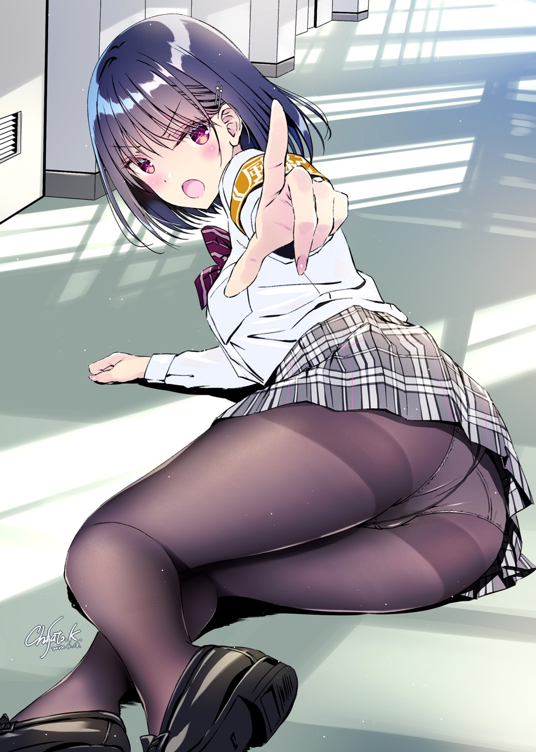 ass kobayashi_chisato pantsu pantyhose shishunki_complex skirt_lift