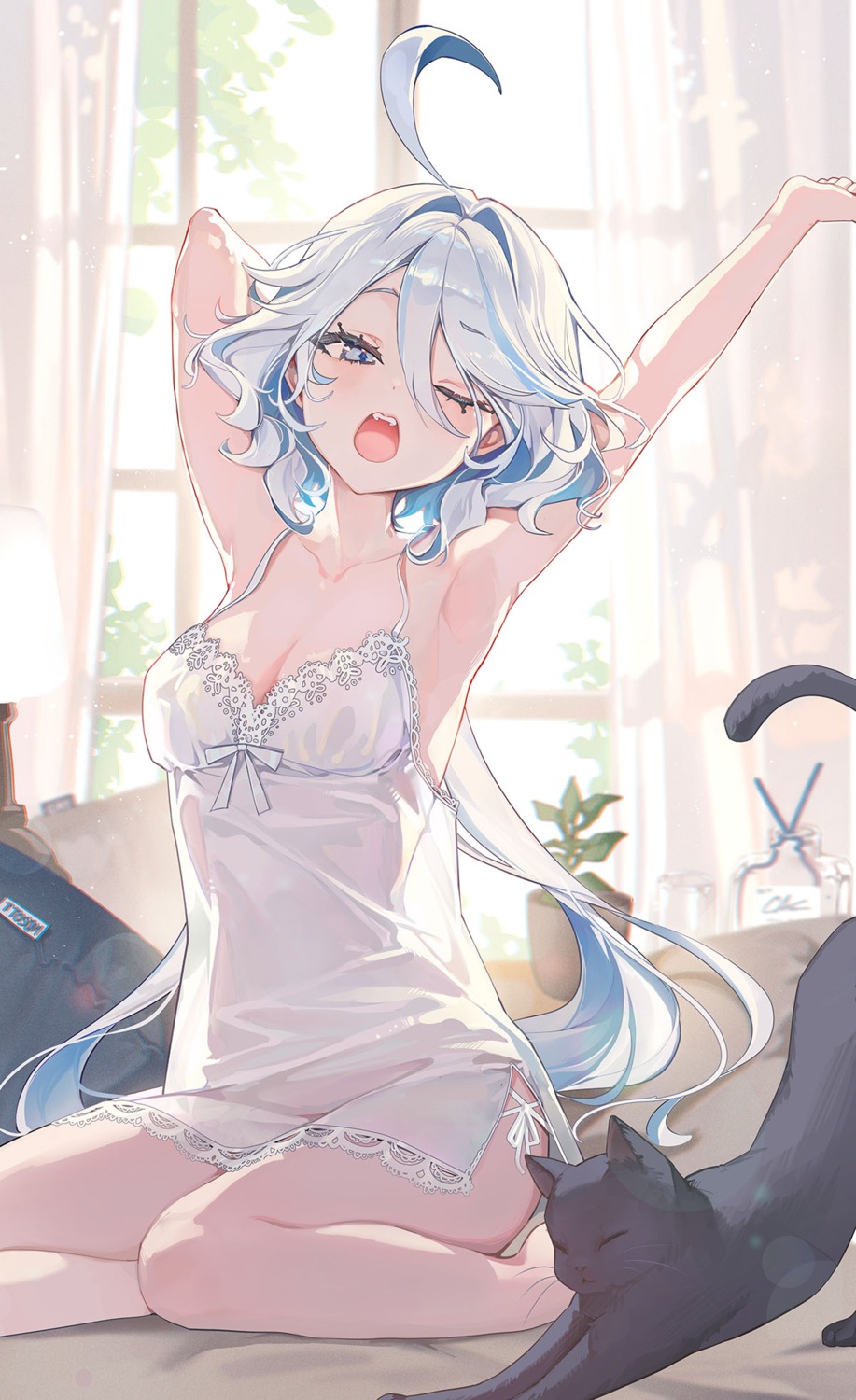 furina genshin_impact lingerie neko see_through ttosom