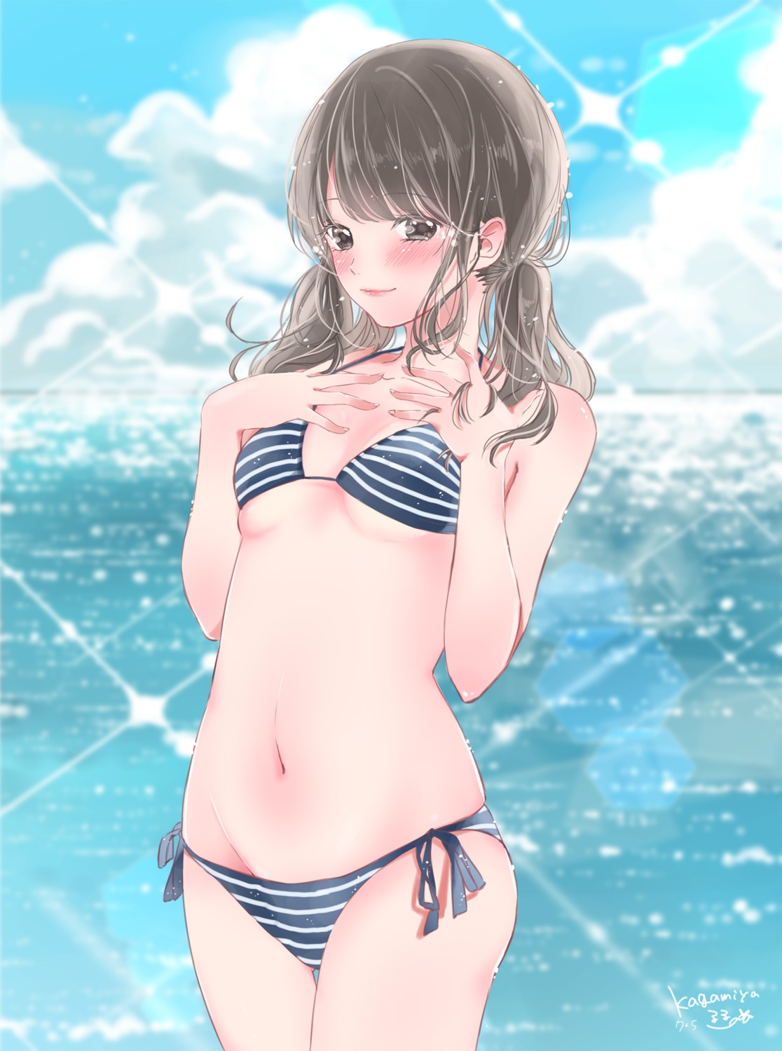 bikini cleavage kagamiya_lulu swimsuits underboob