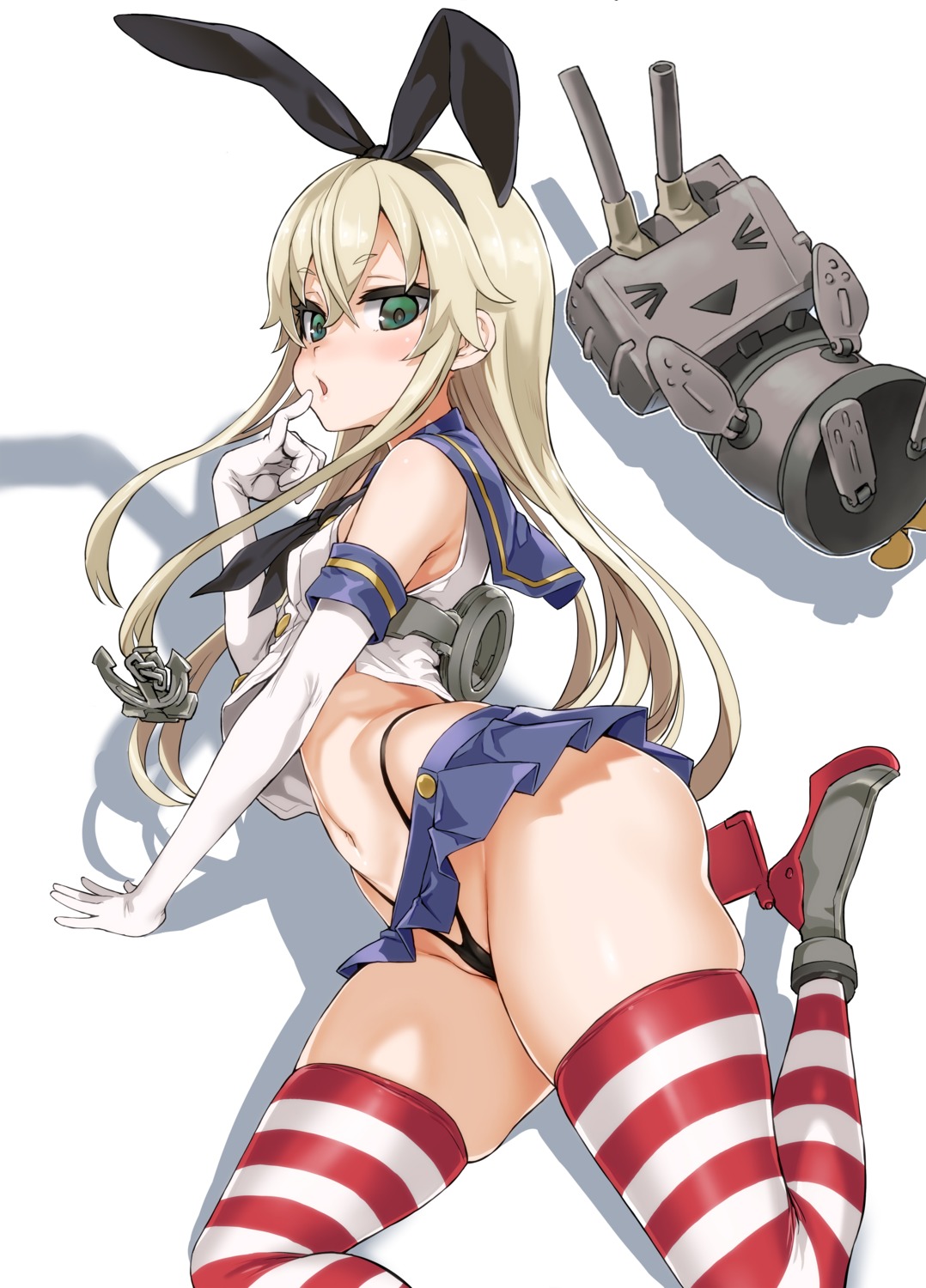 asanagi cameltoe heels kantai_collection pantsu rensouhou-chan shimakaze_(kancolle) skirt_lift thighhighs thong