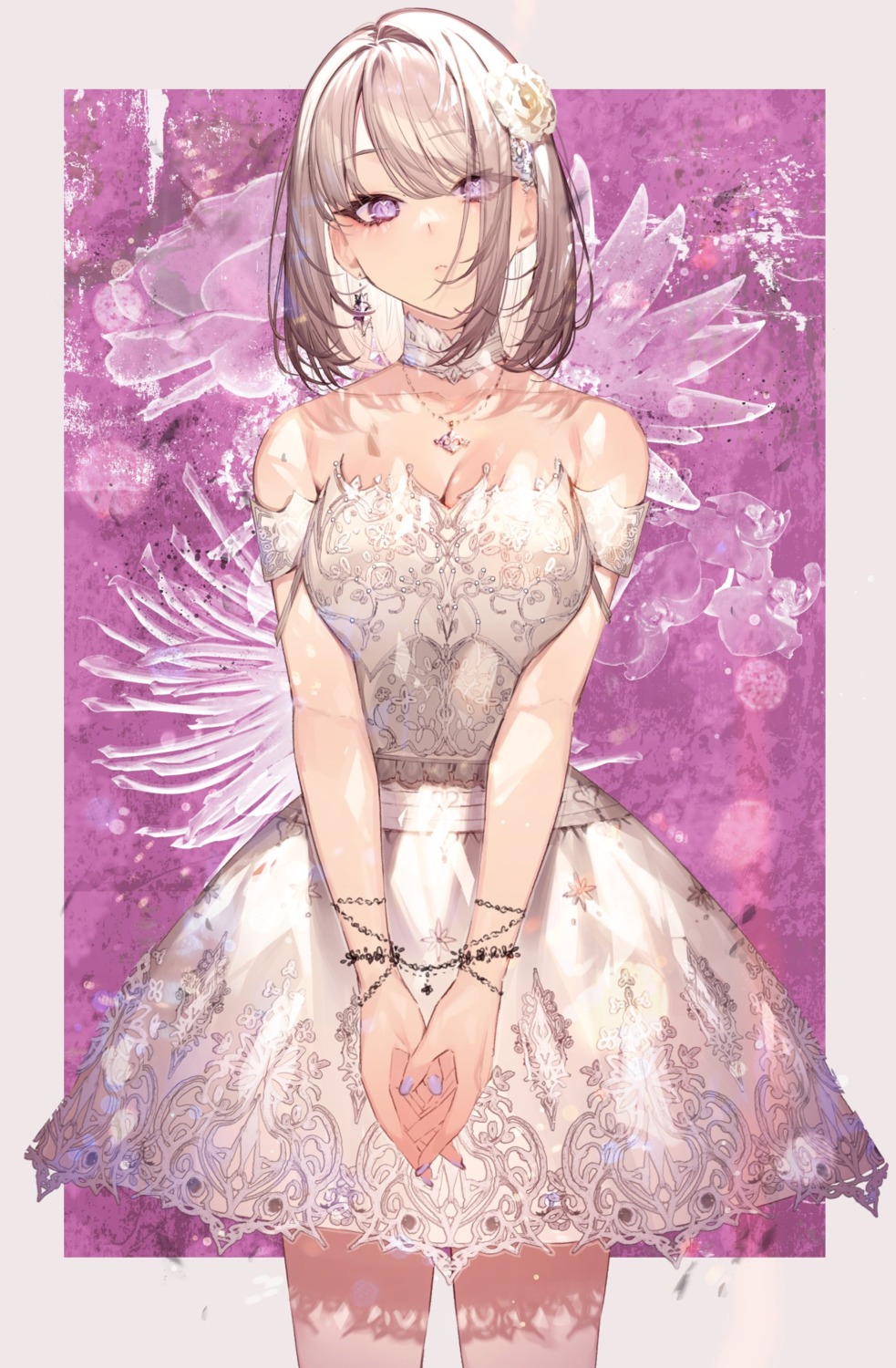 cleavage dress kayahara no_bra wedding_dress