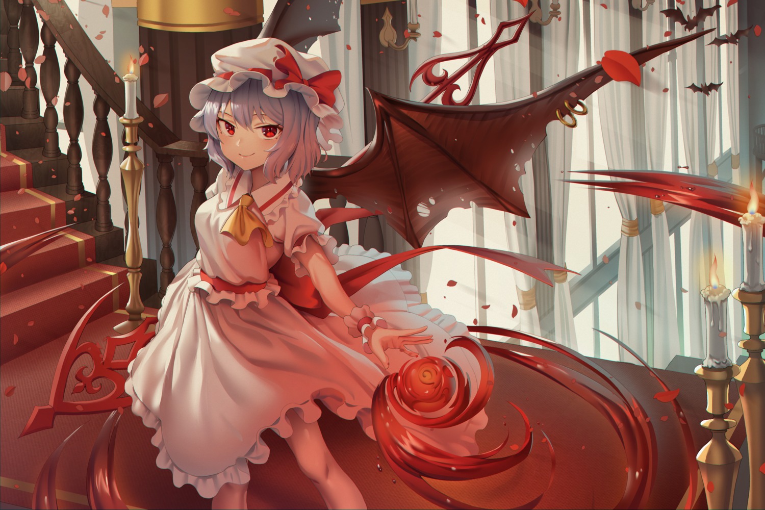 goback remilia_scarlet skirt_lift touhou wings