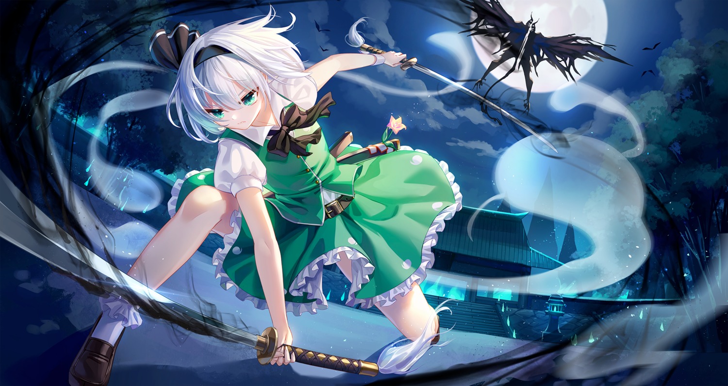 artist_revision konpaku_youmu lalazyt myon skirt_lift sword touhou