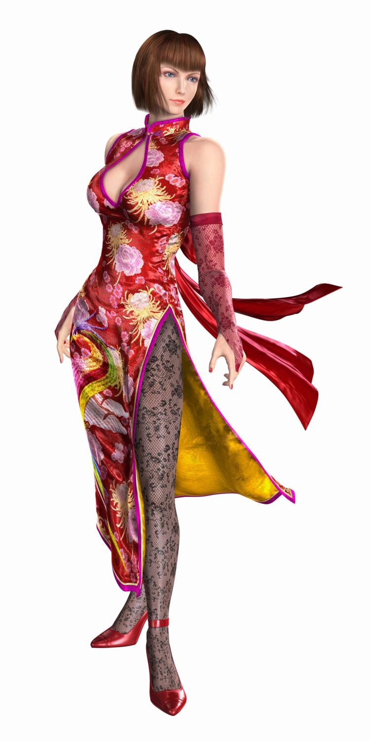 anna_williams cg chinadress cleavage dress fishnets heels namco pantyhose tekken tekken_5