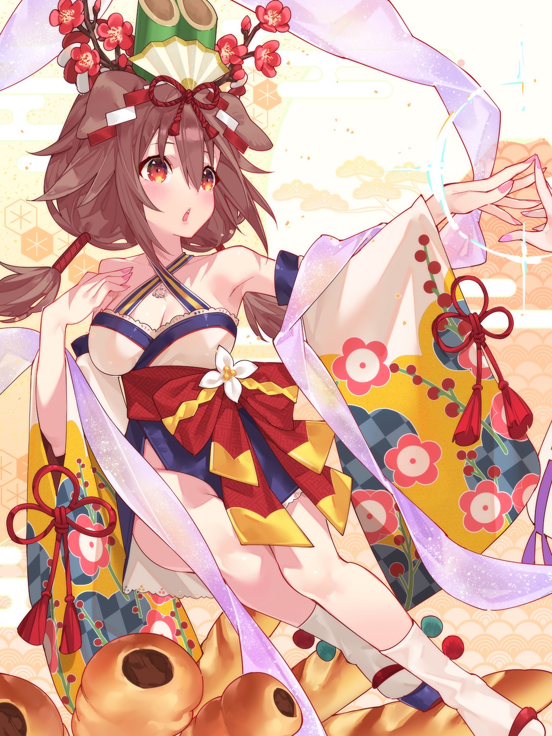 animal_ears hololive hololive_gamers inugami_korone inumimi japanese_clothes waterring