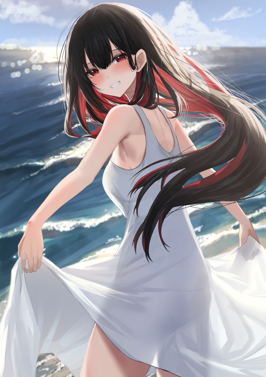 anemone_noa ass dress no_bra pantsu see_through skirt_lift summer_dress