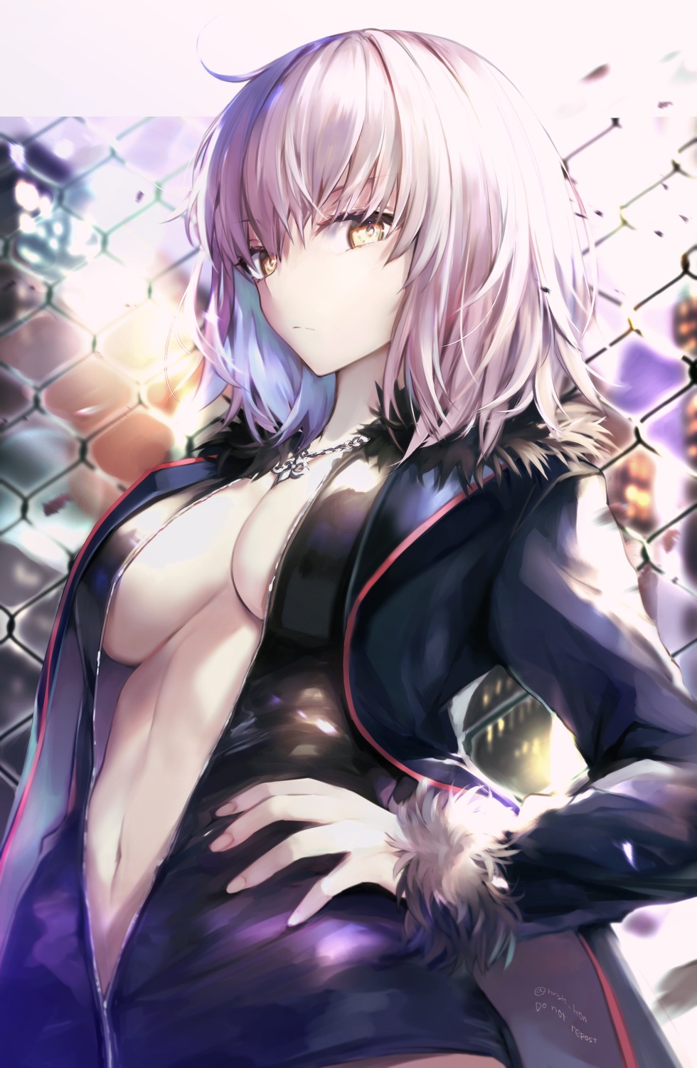 fate/grand_order hane_yuki jeanne_d'arc jeanne_d'arc_(alter)_(fate) no_bra open_shirt